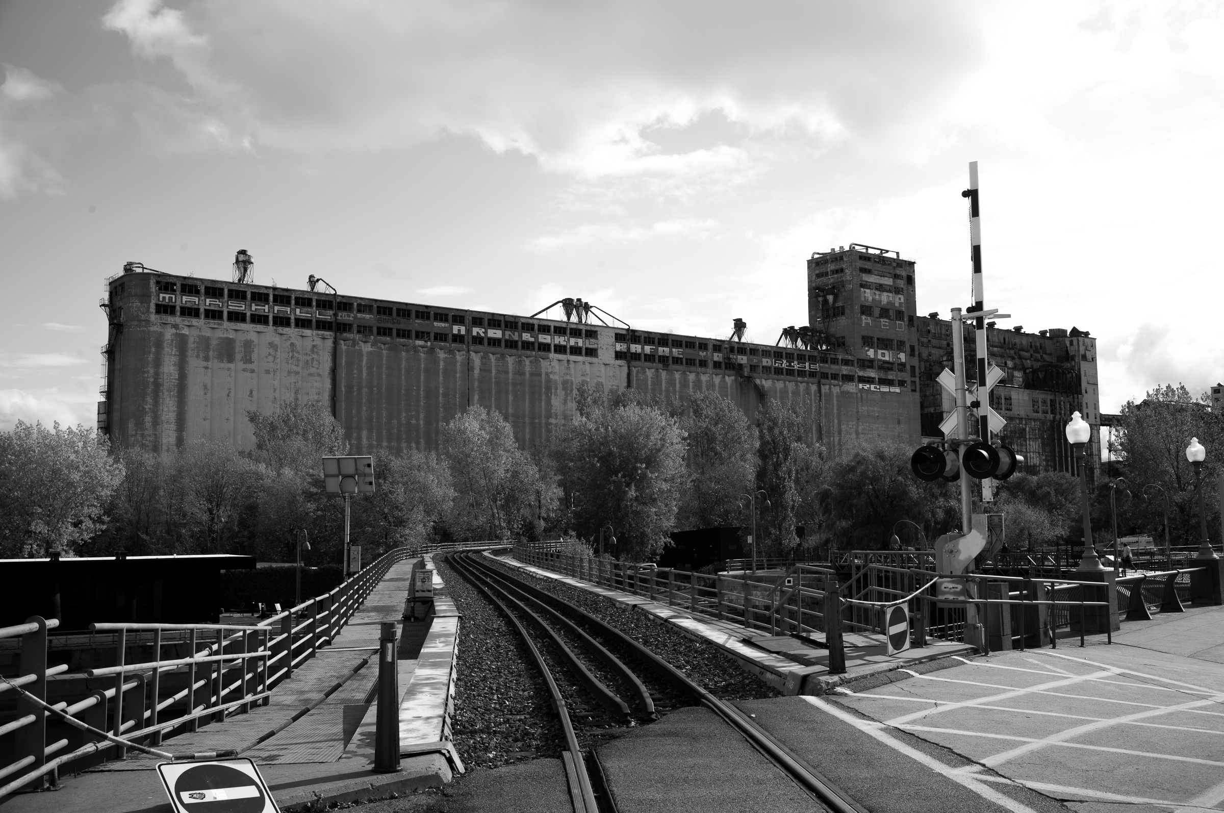 Silos along the canal